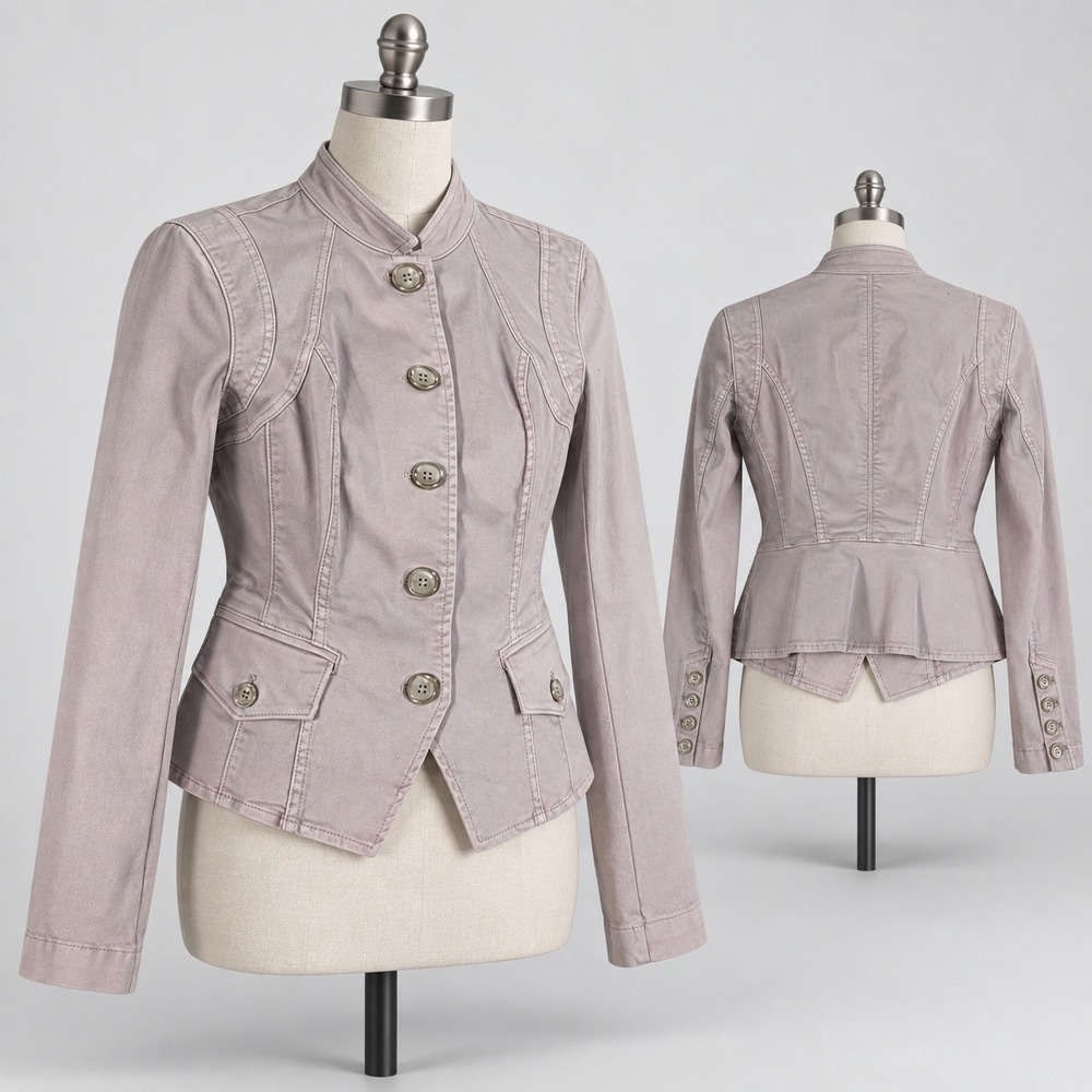 White House Black Market Pale Blush pink Military Jacket Pink Lilac 0 NWT